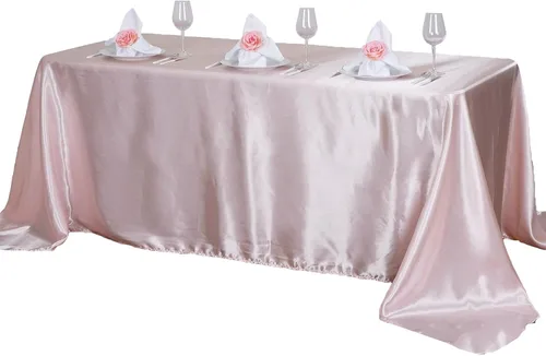 Vista 8 de BalsaCircle Mantel rectangular de satén fucsia de 90 x 156 pulgadas, para bodas, recepciones, eventos, cocina, comedor