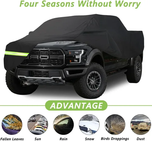 Vista 3 de Fundas impermeables para automóvil Ford F150 F250 F350 Raptor pickup Super Crew Cab de 5 pies y 8 pies de largo caja de caja de caja de camión 190T