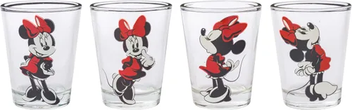 Vista 2 de Silver Buffalo Disney Minnie Mouse Poses - Paquete de 4 mini gafas, 1.5 onzas