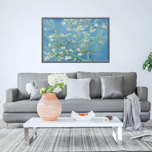 Vista 4 de Rompecabezas de madera para adultos, 1000 piezas de pinturas famosas de Van Gogh, regalos de flores de almendra, coleccionables de arte, Flores