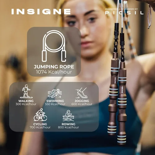 Vista 4 de PICSIL Sistema de cuerda de salto 3 en 1 Insigne: elige entre cuerda de velocidad o paquete de pesas - Equipo de entrenamiento profesional