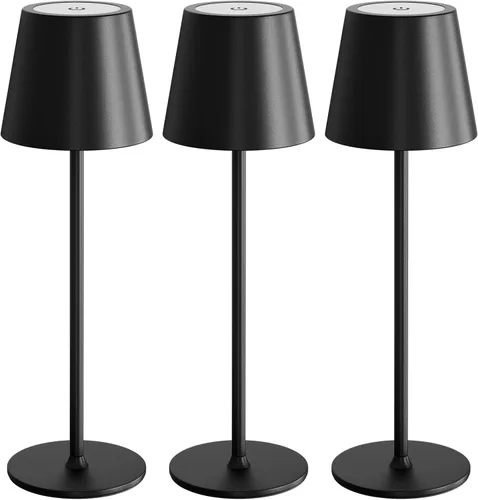 Vista 11 de uuffoo Paquete de 2 lámparas de mesa inalámbricas recargables de 5000 mAh, luces a pilas, control táctil, lámparas de escritorio portátiles LED de 3