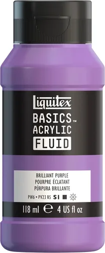 Vista 12 de Liquitex BASICS - Pintura acrílica fluida, botella de 4 onzas, tono permanente carmesí lizarina Super Versatile, Fine Art Pigments; Fluid