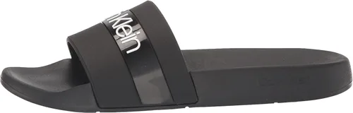 Vista 8 de Calvin Klein Men's Alongi Slide Sandalia, NegroBlanco 001