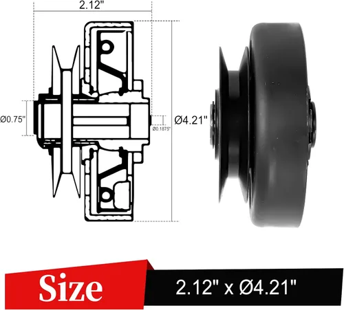 Vista 3 de Embrague de 3/4" de orificio Go Kart Embrague centrífugo con polea de transmisión Compatible con GoKart Mini Bike Correa de estilo AB de 1/2