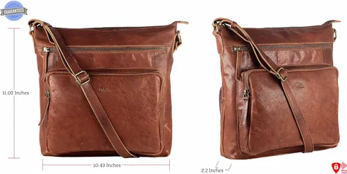 Vista 6 de Mou Meraki Bolso cruzado de cuero genuino y bolsos - Bolso cruzado sobre el hombro para mujer Genuine Leather, Crossover Bag, Over the Shoulder
