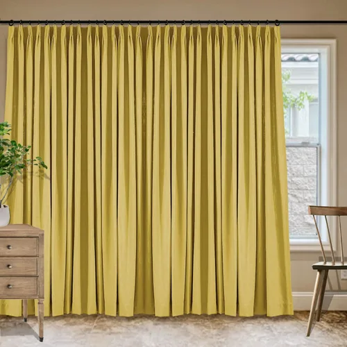 Vista 80 de Frelement Cortinas plisadas de lino de algodón de 100 pulgadas de ancho y 102 pulgadas de largo, cortinas con reducción de ruido para sala
