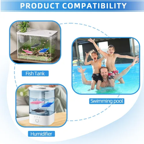 Vista 7 de Humidificador limpiador de peces, 6 unidades, humidificadores de peces, limpiador de tanques de peces, cálido y fresco, la mayoría de los Azul