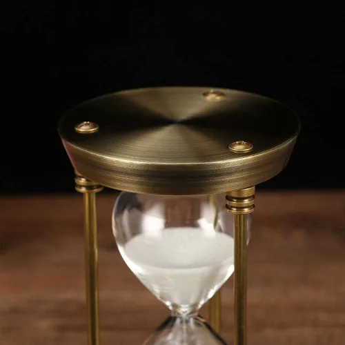 Vista 5 de Reloj de arena, reloj de arena de metal de 15/30/60 minutos, temporizador de arena, estantería de oficina, adornos de estudio, reloj de hora