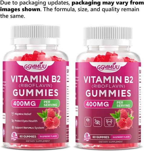 Vista 9 de Gomitas de vitamina B2 con riboflavina de 400 mg con magnesio para niños y adultos, gomitas B2 para apoyo del sistema nervioso y salud de la piel