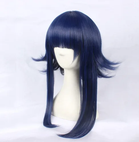 Vista 2 de Peluca para mujer, color azul recto, para cosplay