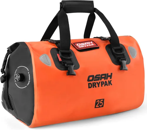 Vista 33 de OSAH DRYPAK Bolsa de lona impermeable – Bolsa seca para motocicleta con gran espacio de almacenamiento, bolsas de equipaje impermeables con bolsillo