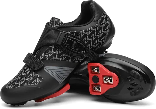 Vista 9 de Zapatos de ciclismo unisex para hombres y mujeres, compatibles con zapatos de bicicleta Peloton con tacos Delta para ciclismo de carretera