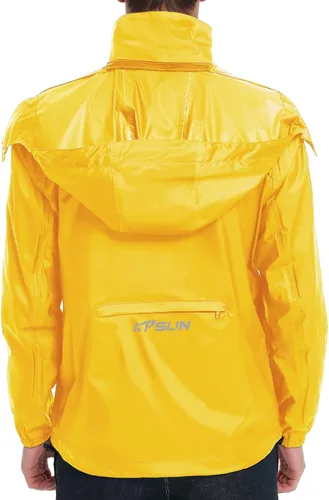 Vista 2 de KPSUN Chubasqueros para hombre, impermeables, ligeros, cortavientos, plegables, para ciclismo, correr, con capucha extraíble