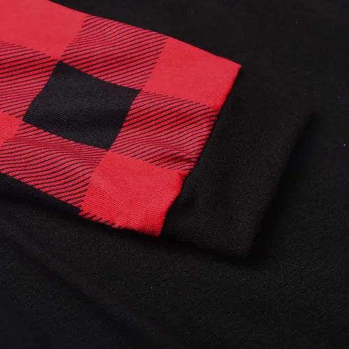 Vista 6 de Pijamas de Navidad para la familia, conjunto a juego de camisetas de manga larga y pantalones, camisones navideños con Feliz Navidad