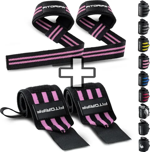 Vista 14 de Fitgriff® Correas de Levantamiento y Muñequeras (Paquete) Soporte Superior para Levantamiento de Pesas y Entrenamientos de Gimnasio - para Hombres