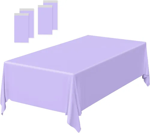 Vista 49 de Paquete de 2 Manteles de Plástico Beige Desechables Cubiertas de Mesa Mantel Rectangular Beige para Fiesta Baby Shower Boda Cumpleaños Mantel
