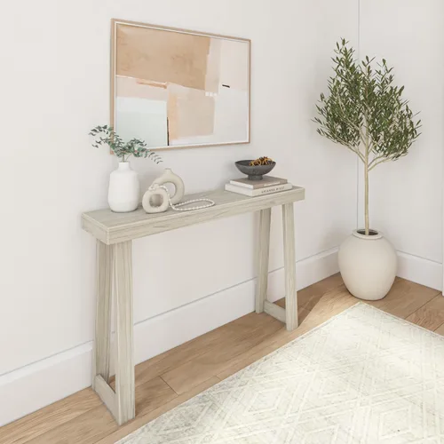 Vista 13 de Plank+Beam Mesa consola de madera maciza, 36 pulgadas, mesa de sofá, mesa de entrada estrecha para pasillo, detrás del sofá, sala de estar, Negro