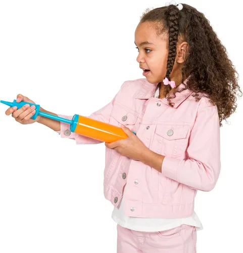 Vista 5 de Toysmith - ¡Neato! Globos tipo cohete, juguete Oval Inflatable Launchers, Sky Race Play, Kids Activity, Favor Refills, Group Games, Bright