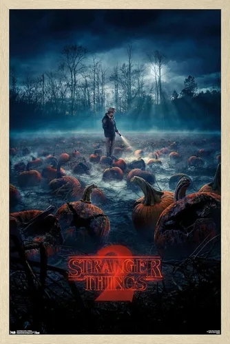 Vista 7 de Trends International Netflix Stranger Things: Season 2 - Póster de pared de calabazas, 14.725 x 22.375 pulgadas, versión enmarcada de madera