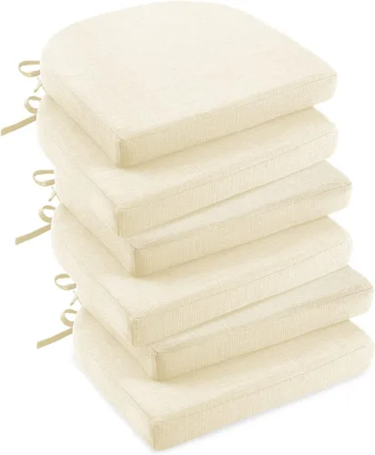 Vista 34 de downluxe Cojines para sillas de interior para sillas de comedor, almohadillas de espuma texturizada suaves y cómodas para sillas de cocina con lazos