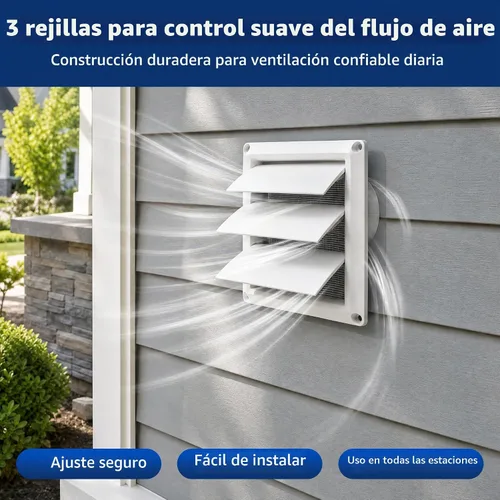 Vista 6 de Cubierta de ventilación de secadora de 4 pulgadas para exterior, evita ratas y pájaros, cubierta de ventilación al aire libre para casa, tapa