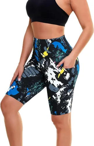 Vista 69 de Biker Shorts for Women with Pockets - 8"/5"/3" Booty Black Spandex Shorts Verde militar