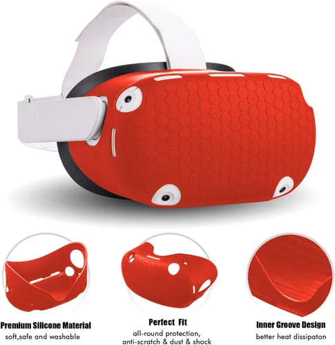 Vista 2 de for Oculus Quest 2 Accessories Quest 2 VR Silicone face Cover VR Shell CoverQuest 2 Touch Controller Grip CoverProtective Lens CoverDisposable Eye
