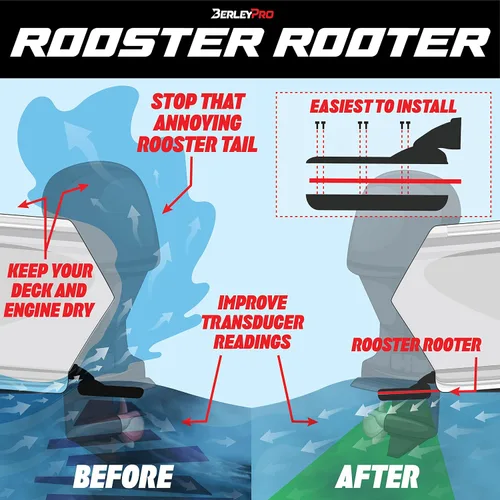 Vista 2 de BerleyPro Lowrance Rooster Rooter - Transductor Spray Shield para Lowrance TotalScan, transductores de estructura 3 en 1 y 3D - Ajuste de casco