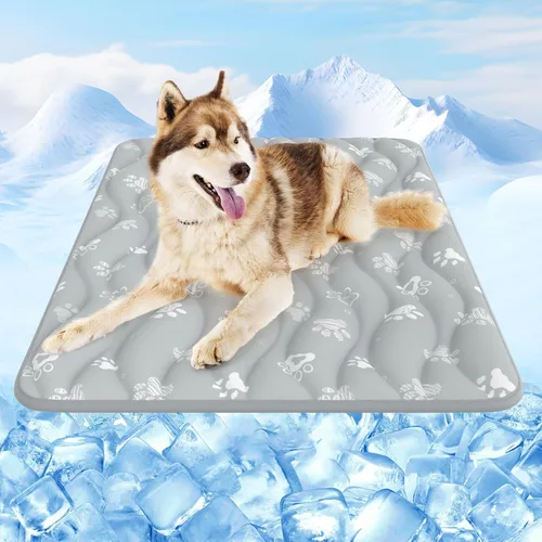 Vista 15 de Rywell Alfombrilla refrescante para perros de 44 x 32 pulgadas con humedad Gris
