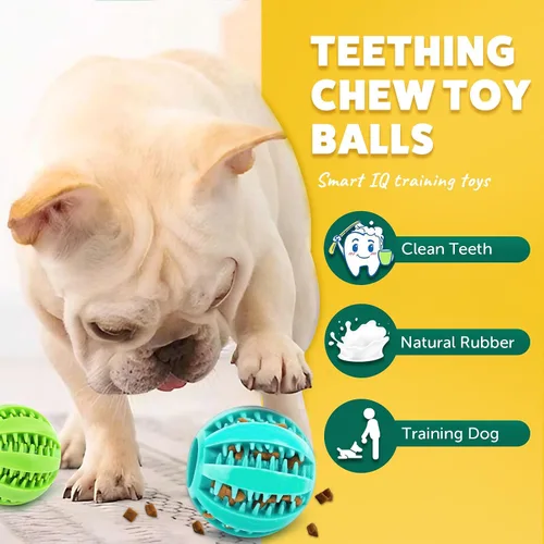 Vista 4 de PUPTILY Pelota interactiva con 2 funciones diferentes para perros de 2.5 pulgadas, bolas chirriantes para perros, juguetes y dentición de cachorros