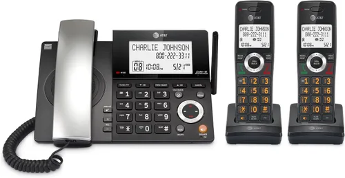 Vista 23 de AT&T DECT 6.0 Teléfono doméstico con cable o inalámbrico con 1 auricular y contestador, bloqueador de llamadas inteligente, identificación