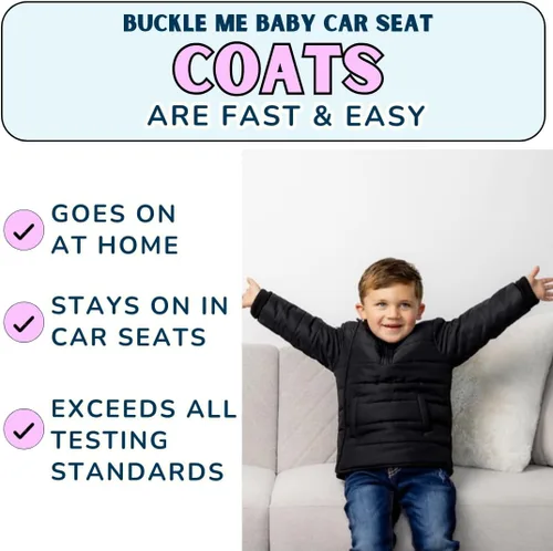 Vista 2 de Buckle Me - Abrigo de invierno para bebé, chaqueta de asiento de automóvil Toastier para niños y niñas, destacada en Shark Tank de 6 meses a 6 años