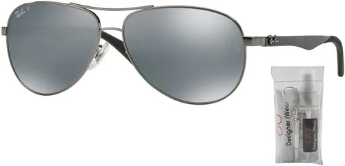 Vista 2 de Ray-Ban RB8313 - Lentes de sol de aviador de fibra de carbono para hombre y mujer + paquete con kit de cuidado de gafas de diseñador iWear