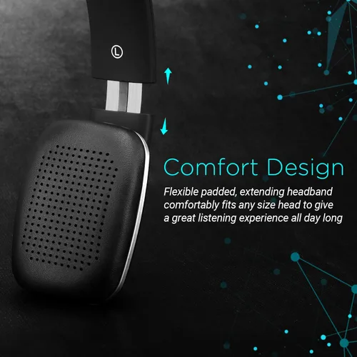 Vista 2 de Auriculares inalámbricos Bluetooth inalámbricos con micrófono, color negro