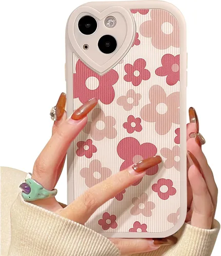 Vista 13 de Lovmooful Funda para iPhone 13 con diseño de oso lindo floral con lente de flor (Bear Flower)