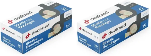 Vista 7 de Dealmed Vendaje elástico de 4 pulgadas con cierre automático – 2 vendajes elásticos, vendaje de compresión estirado de 5 yardas, producto de cuidado
