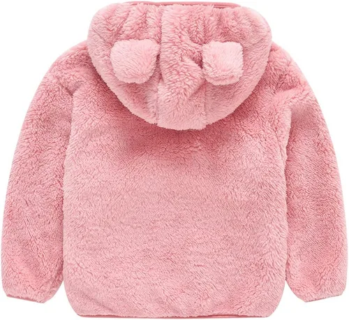 Vista 2 de Chaqueta con capucha de forro polar para niños y niñas, con cremallera, abrigo cálido de invierno