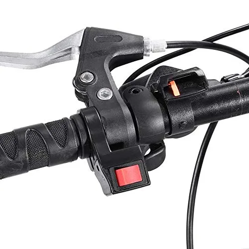 Vista 2 de Dilwe Interruptor basculante de bicicleta eléctrica, interruptor de encendido/apagado universal de manillar de motocicleta de PVC para motocicleta