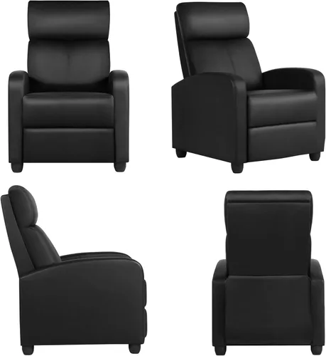Vista 9 de Yaheetech Silla reclinable con 3 ángulos ajustables, color negro (paquete de 2)
