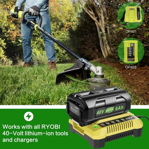 Vista 6 de FANCY BUYING 40V 6000mAh Reemplazo de batería para Ryobi 40V Battey OP4050A OP4015 OP4026 OP40201 OP40261 OP4030 OP40301 OP4040 OP40401 OP4050 01
