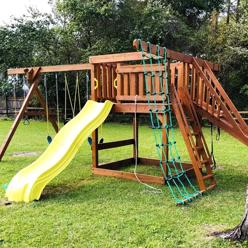 Vista 2 de BeneLabel Children's Climbing Net 354 x 76 cm Play Tower Climbing Ladder