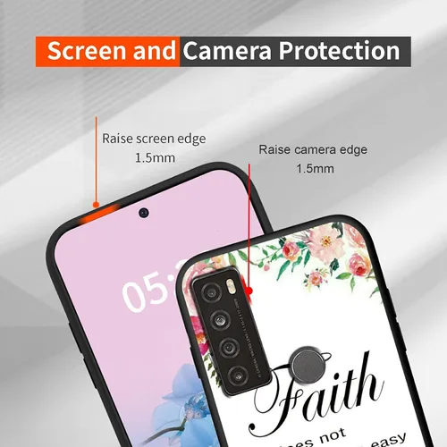 Vista 5 de Rossy Funda para teléfono TCL 30 XL T701DL con versículo bíblico 1-37, patrón elegante cristiano para mujeres y hombres, funda protectora