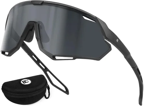 Vista 16 de BIRCEN Gafas de sol deportivas de béisbol para hombre: TR90 gafas de ciclismo ligeras envolventes para correr al aire libre MTB Bike