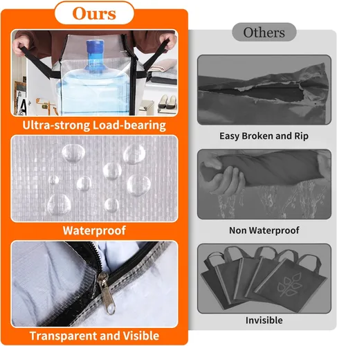 Vista 5 de TasticTotes Paquete de 4 bolsas de almacenamiento transparentes para edredón, ropa y ropa de cama, almacenamiento de mantas de plástico