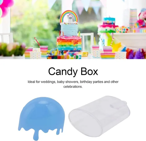 Vista 4 de Fdit Cajas de regalo de dulces, 12 cajas de dulces en forma de helado, caja de regalo reutilizable de plástico transparente para bodas, despedidas