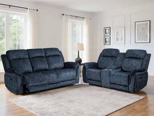 Vista 19 de Sofá biplaza reclinable eléctrico Zero Gravity con reposacabezas ajustables, sillón reclinable eléctrico con consola, sofá reclinable eléctrico de 2
