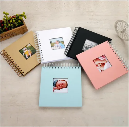 Vista 2 de Álbumes de fotos Álbum de fotos de papel de fotografía para bebé Scrapbooking Álbum de fotos Álbum de fotos de bricolaje álbum de fotos para niños