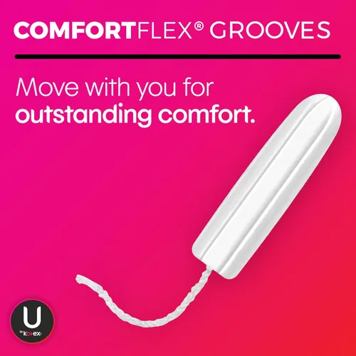 Vista 2 de Tampones U by Kotex Click Compact, absorción regular, sin perfume, 45 unidades (Paquete de 2)