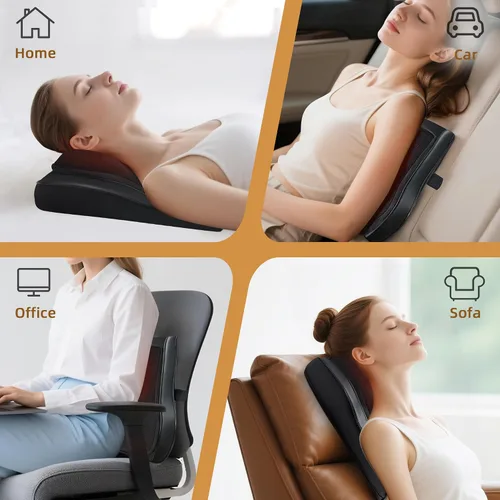 Vista 7 de Joyset - Masajeador de espalda con calor, cojín para silla Shiatsu para espalda baja Upper & Lower Back 2-Level Heat, 16 Nodes Bidirectional Deep